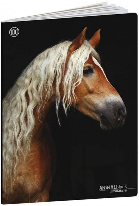 Тетрадка Blasetti Animal Black А4, 36 листа с широки редове