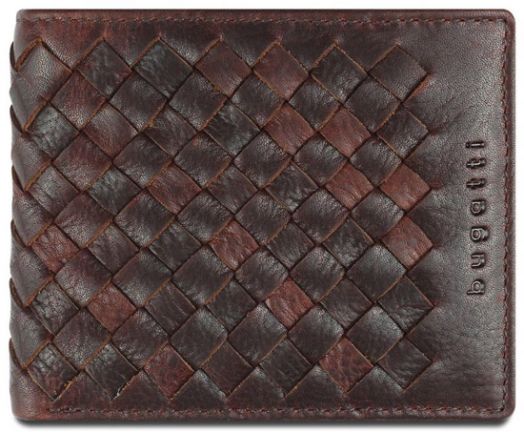 Кожен портфейл Bugatti Woven, кафяв