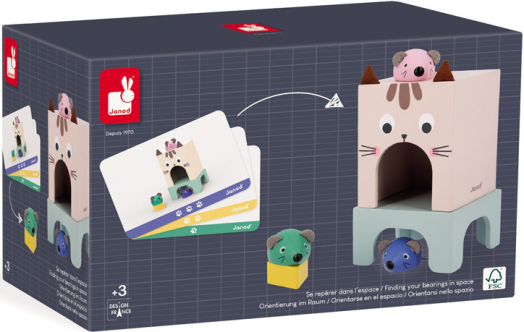 Образователна игра Janod - Ориентирайте се в пространството: Котка и мишката