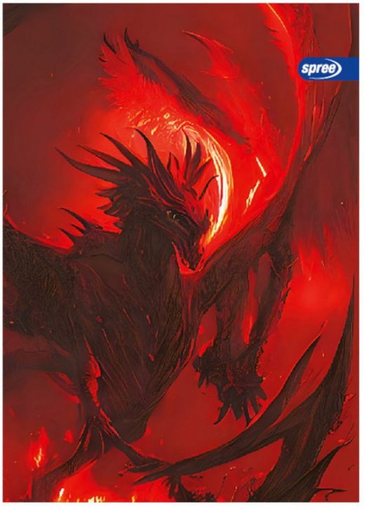 Тетрадка Spree Dragons А5, 60 листа с широки редове