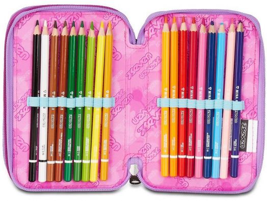 Ученически несесер Seven Gloomy Heart с три отделения, пълен