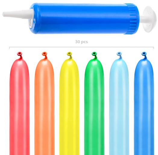 Комплект за парти PartyDeco - 30 ярки балона + помпа