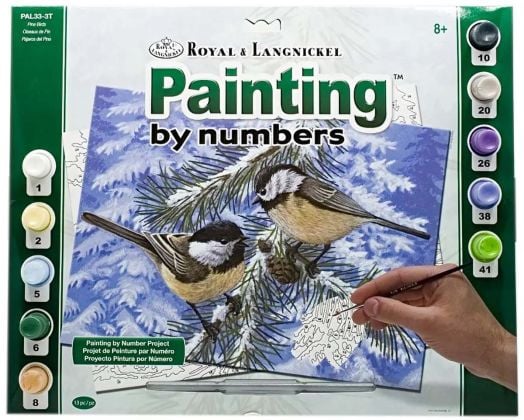 Комплект за лесно рисуване с акрилни бои Royal & Langnickel - Врабчета