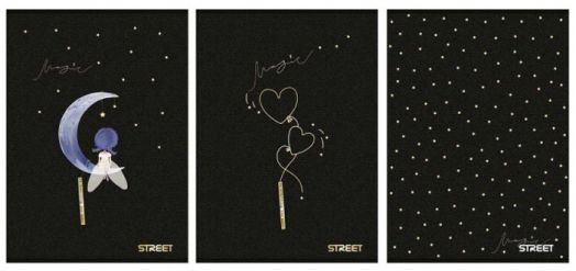 Тетрадка Street Black & Gold А5, 54 листа - широки редове