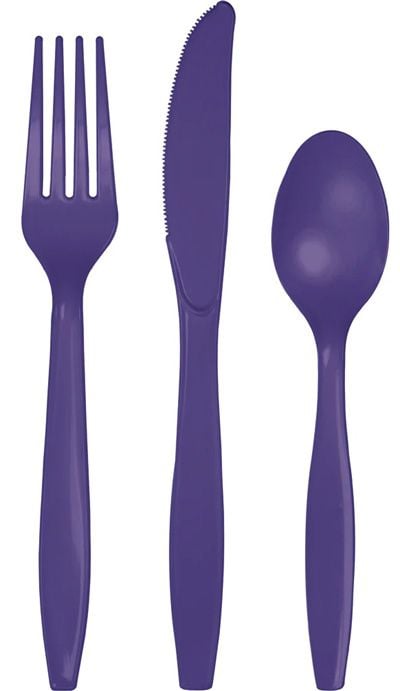 Пластмасови прибори Creative Party - Лилави, 24 бр.