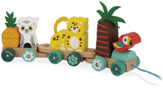 Дървено влакче за дърпане Janod - Тропик