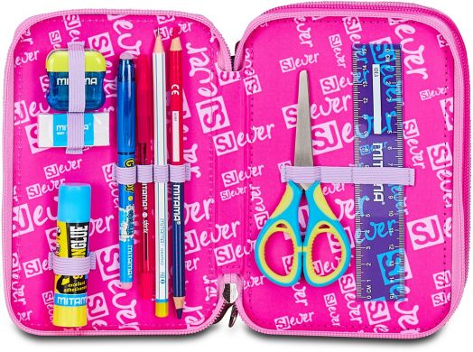 Ученически несесер Seven SJ Ever Fixstar с три отделения, пълен