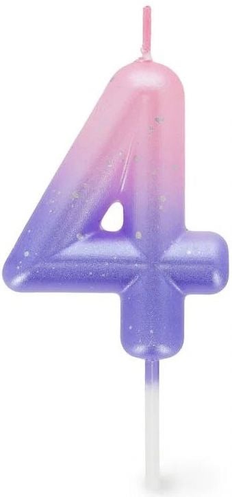 Свещ за рожден ден Legami - Цифра 4, розова