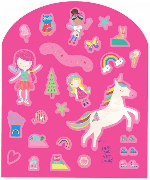 Книжка със стикери Floss & Rock, Stick and Play, Rainbow Fairy - Фея