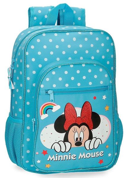 Раница Pepe Jeans Minnie Rainbow Sky Blue с едно отделение, синя