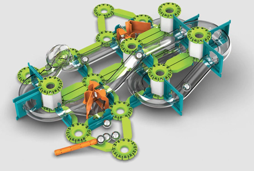 Магнитен конструктор Geomag Mechanics - Състезателна писта, 130 части