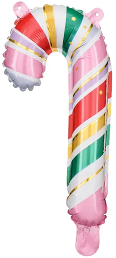 Фолиев балон PartyDeco - Шарено бастунче, 5 бр.