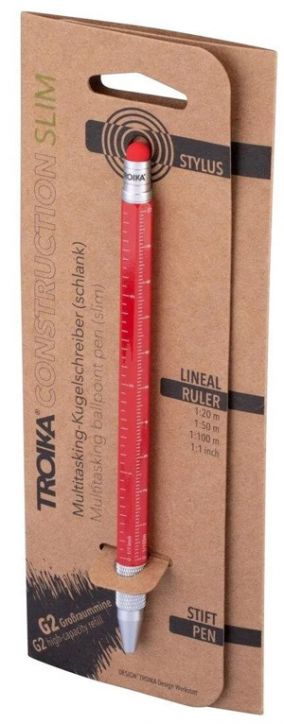 Химикалка Troika Construction Slim, червена