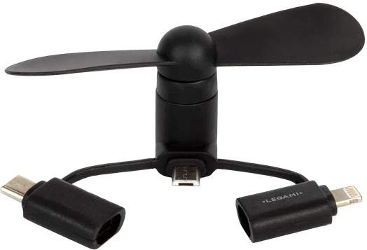 Мини вентилатор за телефон Legami, черно