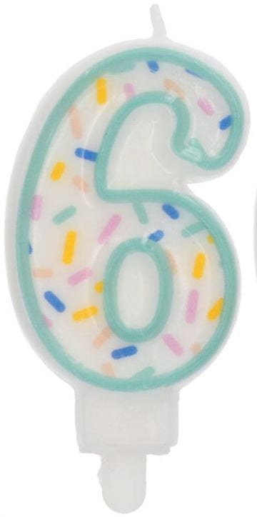 Свещ за рожден ден Folat Sprinkles - Цифра 6
