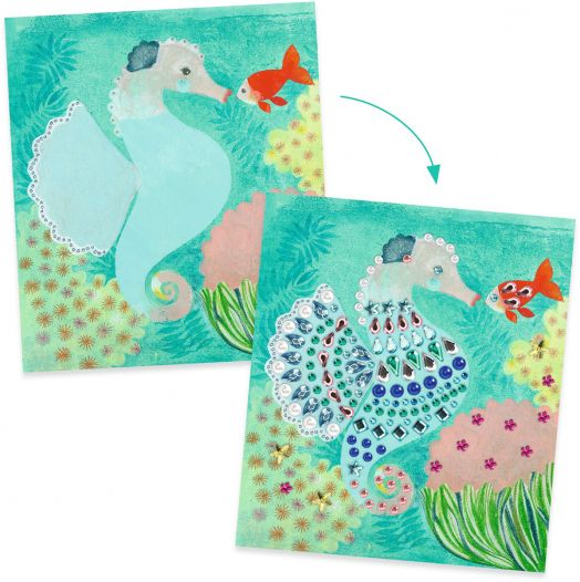 Творчески комплект Djeco - Направи картини с диаманти, Красиви вълни