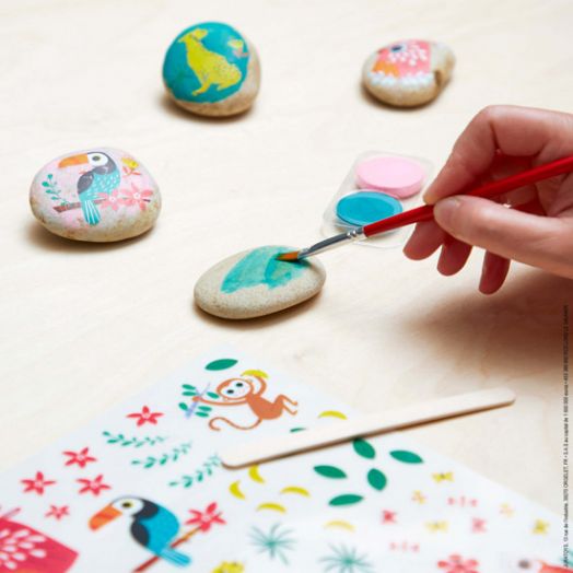 Креативен комплект Janod - Декориране на камъчета