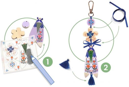 Творчески комплект Djeco - Направи си сам талисман, Пеперуди