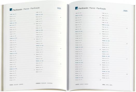 Бележник - органайзер Miquelrius Colour Block A5 за 2025 г. — един ден на страница