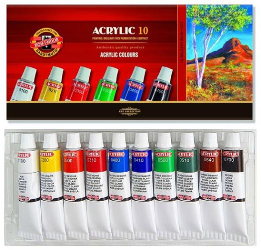 Акрилни бои Koh-I-Noor, 10 цвята