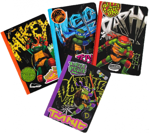 Комплект тетрадки Teenage Mutant Ninja Turtles A6, 4 бр.