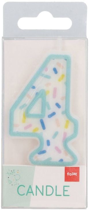 Свещ за рожден ден Folat Sprinkles - Цифра 4