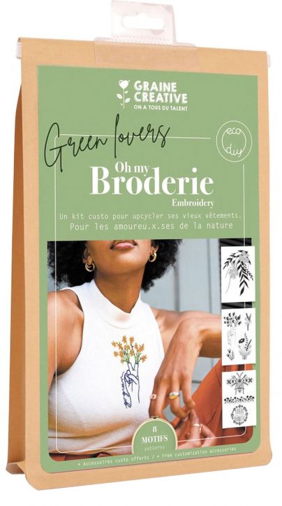 Комплект за бродиране на дрехи Graine Creative - Природа