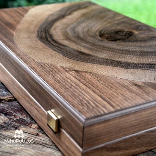 Табла Manopoulos с отделения - естествен орех, 48 х 30 см.