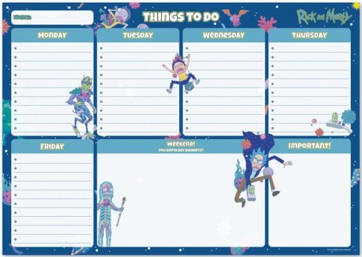 Седмичен планер - пад Rick & Morty Virus Attack А4, 52 листа