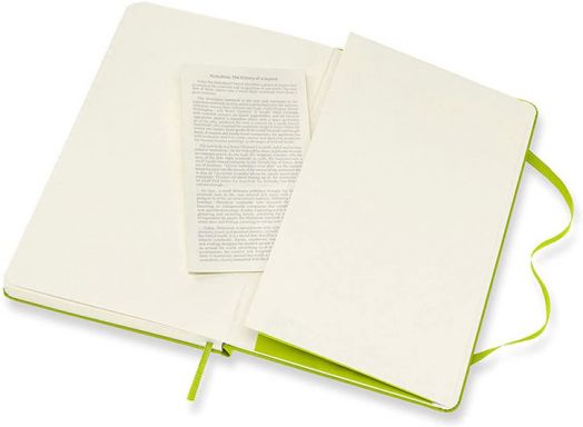 Класически тефтер Moleskine Classic Lemon Green с твърди корици и нелинирани страници