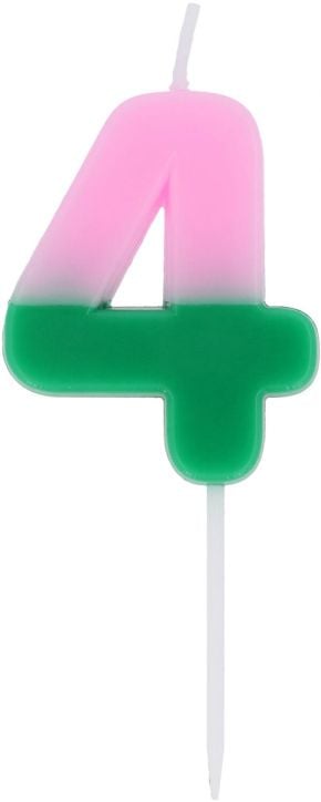 Свещ за рожден ден Folat Stripetastic - Цифра 4