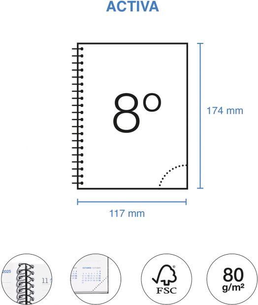 Тефтер - органайзер Miquelrius Dream от септември 2025 до юни 2026 г., ден на страница