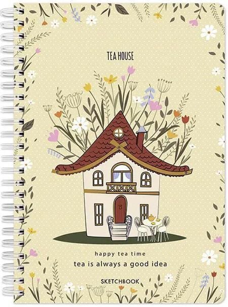 Скицник Drasca Happy Tea Time: Tea House, A5 60 листа
