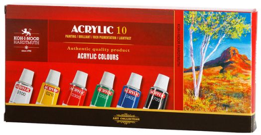 Акрилни бои Koh-I-Noor, 10 цвята