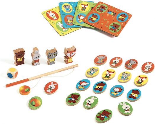Детска игра Djeco: Ludo Wood, 4 игри