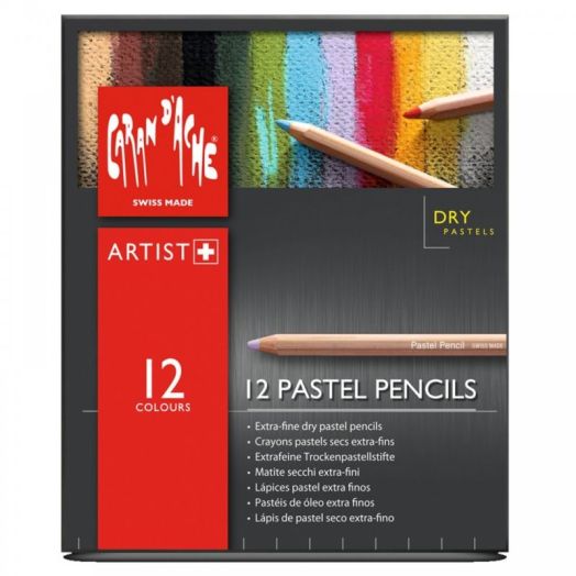 Комплект пастелни моливи Caran d'Ache, 12 цвята