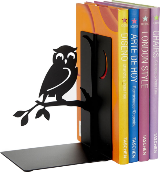 Ограничител за книги Balvi - Бухал, черен