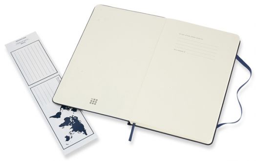 Класически син тефтер Moleskine Classic Blue Scarlet Dotted с твърди корици и листа на точки