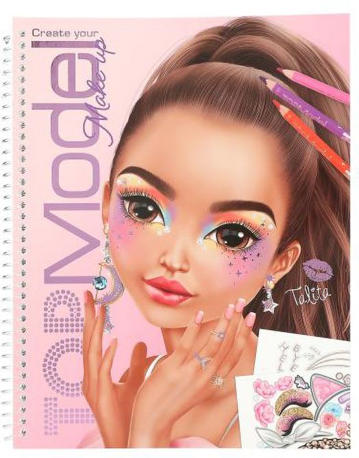 Книжка за оцветяване със стикери Top Model - Make Up
