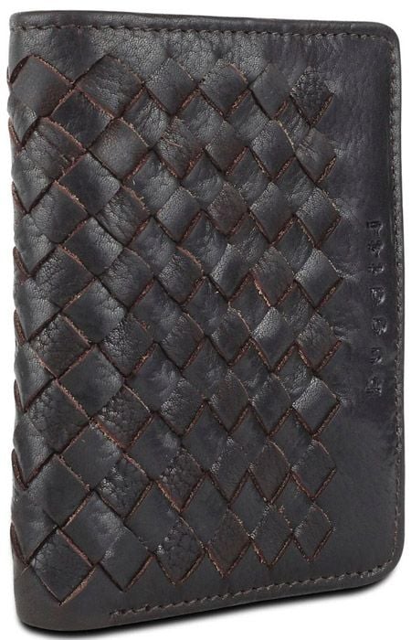 Кожен калъф за кредитни карти Bugatti Woven, тъмнокафяв