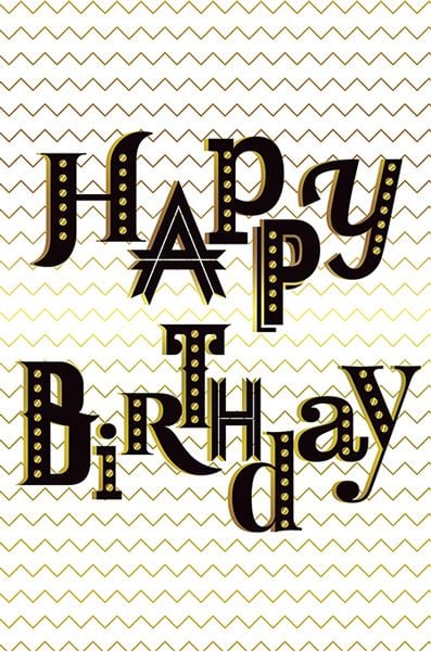 Картичка Editor: Златни зиг-заг линии