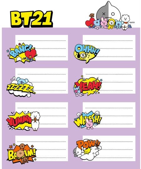 Ученически етикети BT21, 16 бр.