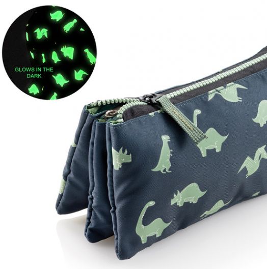 Несесер Miquelrius Dinoworld с три отделения, светещ в тъмното