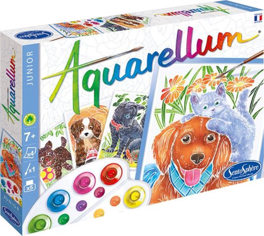 Комплект за оцветяване с акварелни бои - Кученца