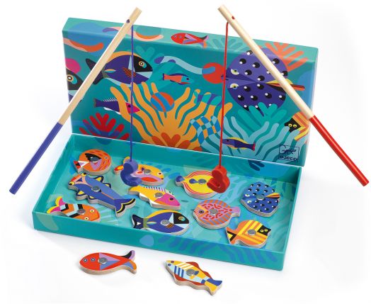 Дървени магнити Djeco: Риболов