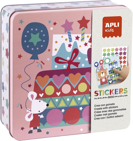 Игра със стикери Apli Kids - Парти, в метална кутия