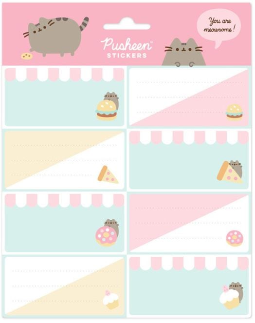 Ученически етикети Pusheen The Cat Food, 16 бр.
