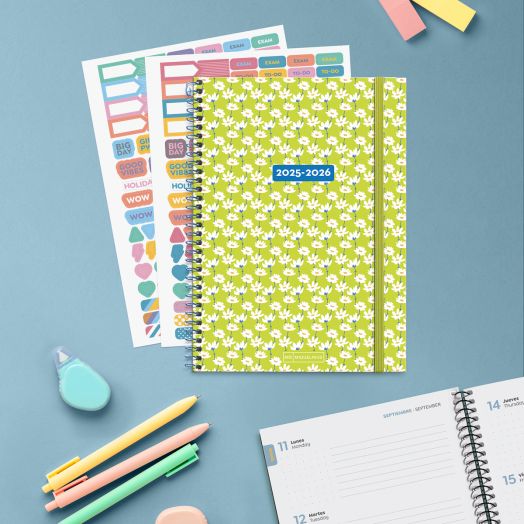 Седмичен тефтер - органайзер Miquelrius Daisies от септември 2025 до юни 2026 г.