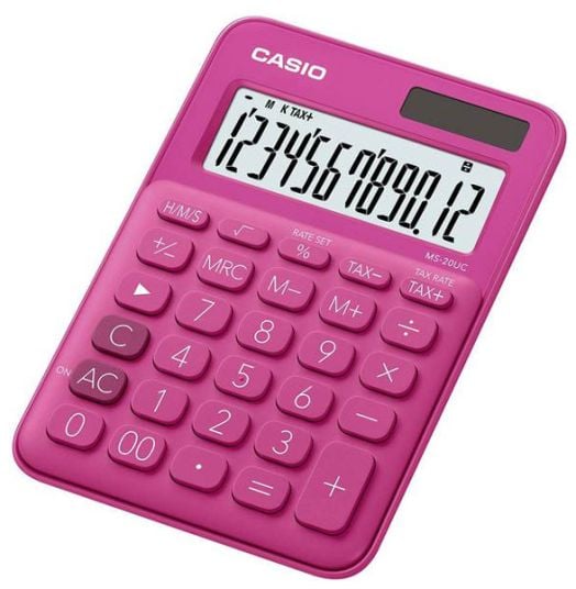 Калкулатор Casio MS-20UC, Deep pink