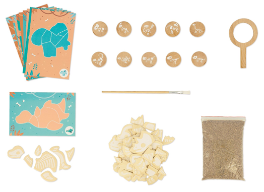 Образователна игра Janod - Намерете и сглобете динозаврите